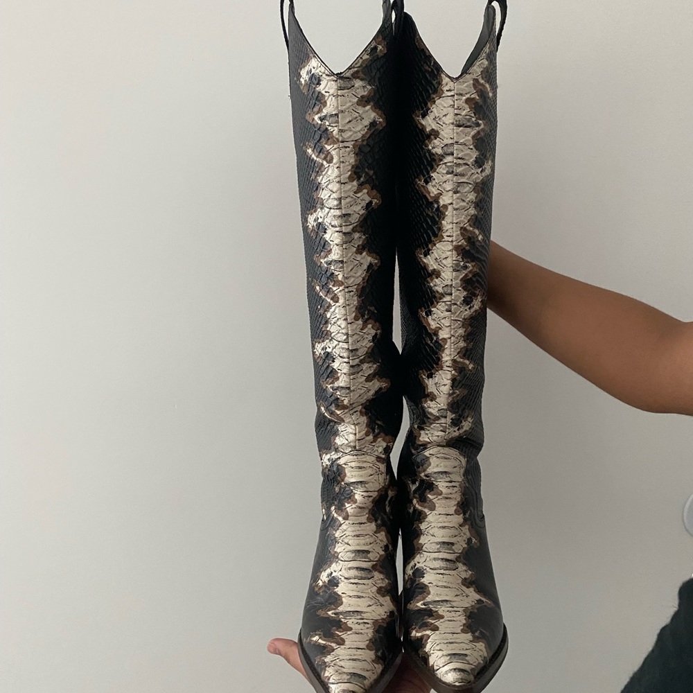 Western Tall Boot Snake Print Boot